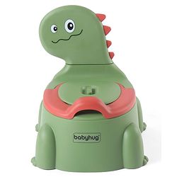 Babyhug Dino Baby Potty Chair - Yellow| Comfortable Seating with Backrest| Non-Slip Base| Easy to Clean Removable Bowl| Splash Guard| Lightweight & Portable | Toddler Potty Training Seat