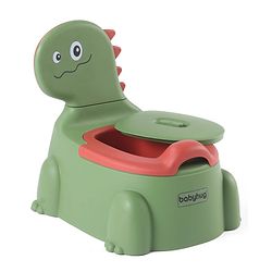 Babyhug Dino Baby Potty Chair - Yellow| Comfortable Seating with Backrest| Non-Slip Base| Easy to Clean Removable Bowl| Splash Guard| Lightweight & Portable | Toddler Potty Training Seat