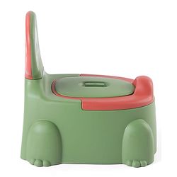 Babyhug Dino Baby Potty Chair - Yellow| Comfortable Seating with Backrest| Non-Slip Base| Easy to Clean Removable Bowl| Splash Guard| Lightweight & Portable | Toddler Potty Training Seat
