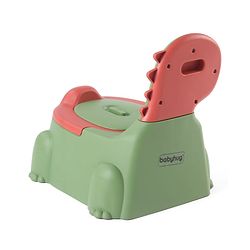 Babyhug Dino Baby Potty Chair - Yellow| Comfortable Seating with Backrest| Non-Slip Base| Easy to Clean Removable Bowl| Splash Guard| Lightweight & Portable | Toddler Potty Training Seat