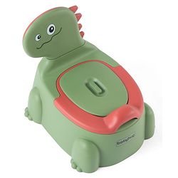 Babyhug Dino Baby Potty Chair - Yellow| Comfortable Seating with Backrest| Non-Slip Base| Easy to Clean Removable Bowl| Splash Guard| Lightweight & Portable | Toddler Potty Training Seat