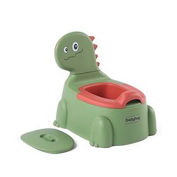 Babyhug Dino Baby Potty Chair - Yellow| Comfortable Seating with Backrest| Non-Slip Base| Easy to Clean Removable Bowl| Splash Guard| Lightweight & Portable | Toddler Potty Training Seat