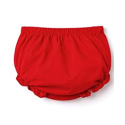 Babyhug Interlock Knit Half Sleeves Frock with Floral Print & Bloomer - Red