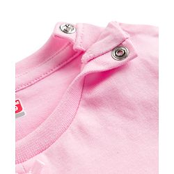 Babyhug 100% Cotton Knit Half Sleeves Top Lace Detailing - Pink
