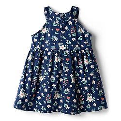 Babyhug Cotton Woven One Piece Dress Floral Print Navy Blue 3-6 Months
