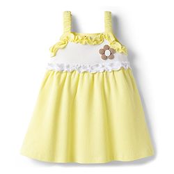 Babyhug Cotton Knit One Piece Dress Sleeveless Yellow 3-6 Months
