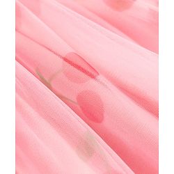 Babyhug Mesh Knit Half Sleeves Cherry Printed Frock - Pink