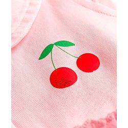 Babyhug Mesh Knit Half Sleeves Cherry Printed Frock - Pink