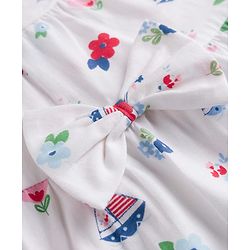 Babyhug Cotton Knit One Piece Dresses/Frocks Sleeveless with Sailor Print White 3-6 Months