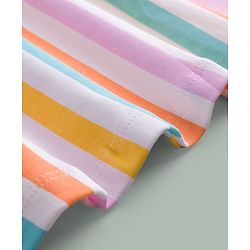 Babyhug Cotton Knit One Piece Dresses/Frocks with Half Sleeves and Round Neck White 0-3 Months