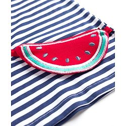 Babyhug Cotton Knit Half Sleeves T-Shirt With Attached Watermelon Pouch Bag - Multicolor