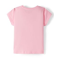 Babyhug Cotton Knit Half Sleeves T-Shirt with Text Foil Detailing - Pink