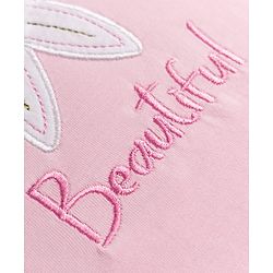 Babyhug Cotton Knit T-Shirt with Graphics, Schiffli and Embroidery Detailing Pink 9-12 Months