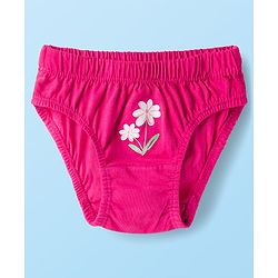 Babyhug 100% Cotton Knit Panties With Floral & Polka Dot Print Pack of 3 - Multicolor
