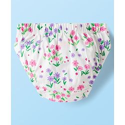 Babyhug 100% Cotton Knit Panties With Floral & Polka Dot Print Pack of 3 - Multicolor