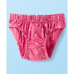 Babyhug 100% Cotton Knit Panties With Floral & Polka Dot Print Pack of 3 - Multicolor