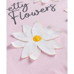 Babyhug 100% Cotton Knit Half Sleeves Oversized T-Shirt With Floral Applique - Pink