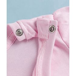 Babyhug 100% Cotton Knit Half Sleeves Oversized T-Shirt With Floral Applique - Pink