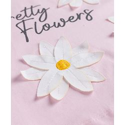 Babyhug 100% Cotton Knit Half Sleeves Oversized T-Shirt With Floral Applique - Pink