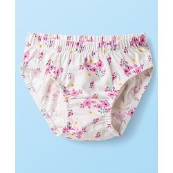 Babyhug 100% Cotton Knit Panties With Floral Polka Dot & Bunny Print Pack of 3 - Multicolor