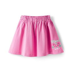 Babyhug Disney 100% Cotton Knit Half Sleeves Top & Skirt Set With Minnie Mouse Graphics & Embroidery - Pink