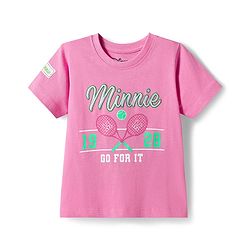 Babyhug Disney 100% Cotton Knit Half Sleeves Top & Skirt Set With Minnie Mouse Graphics & Embroidery - Pink