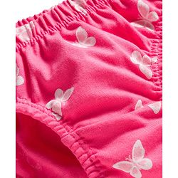 Babyhug 100% Cotton Knit Floral Butterfly & Polka Dots Printed Panties Pack Of 3 - Multicolour