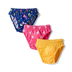 Babyhug 100% Cotton Knit Floral Butterfly & Polka Dots Printed Panties Pack Of 3 - Multicolour