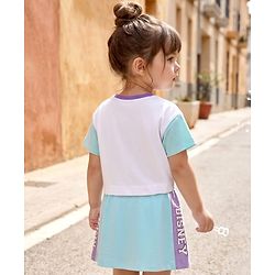 Babyhug Disney Single Jersey Knit Half Sleeves T-Shirt & Skirt Set with Marie Graphic - Multicolor