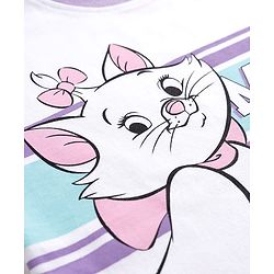 Babyhug Disney Single Jersey Knit Half Sleeves T-Shirt & Skirt Set with Marie Graphic - Multicolor