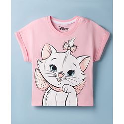 BABYHUG DISNEY Single Jersey Knit Half Sleeves Top & Skirt With Marie Graphic - Pink