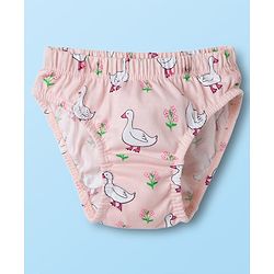 Babyhug 100% Cotton Knit Panties With Floral & Duck Print Pack of 3 - Multicolor