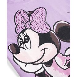 Babyhug Disney Single Jersey Knit Half Sleeve Top & Skirt With Minnie Mouse Graphics - Lavender