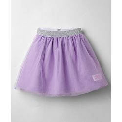 Babyhug Disney Single Jersey Knit Half Sleeve Top & Skirt With Minnie Mouse Graphics - Lavender