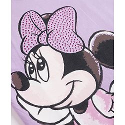 Babyhug Disney Single Jersey Knit Half Sleeve Top & Skirt With Minnie Mouse Graphics - Lavender