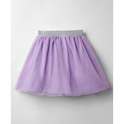 Babyhug Disney Single Jersey Knit Half Sleeve Top & Skirt With Minnie Mouse Graphics - Lavender