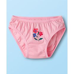 Babyhug 100% Cotton Knit Floral Printed Panties Pack Of 3 - Multicolour