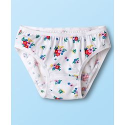Babyhug 100% Cotton Knit Floral Printed Panties Pack Of 3 - Multicolour