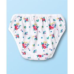 Babyhug 100% Cotton Knit Floral Printed Panties Pack Of 3 - Multicolour