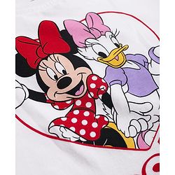 Babyhug Disney Single Jersey Knit Half Sleeves Minnie & Daisy Printed Top & Skirts Set - White & Red