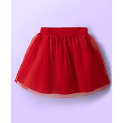Babyhug Disney Single Jersey Knit Half Sleeves Minnie & Daisy Printed Top & Skirts Set - White & Red