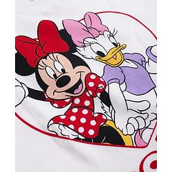 Babyhug Disney Single Jersey Knit Half Sleeves Minnie & Daisy Printed Top & Skirts Set - White & Red