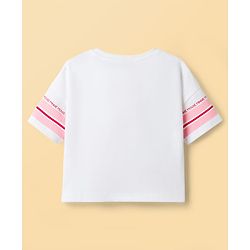 Babyhug Disney Single Jersey Knit Drop Shoulder Half Sleeves T-Shirt & Shorts Set with Minnie Mouse Graphic - Multicolor