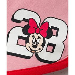 Babyhug Disney Single Jersey Knit Drop Shoulder Half Sleeves T-Shirt & Shorts Set with Minnie Mouse Graphic - Multicolor