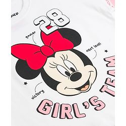Babyhug Disney Single Jersey Knit Drop Shoulder Half Sleeves T-Shirt & Shorts Set with Minnie Mouse Graphic - Multicolor