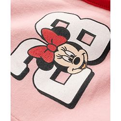 Babyhug Disney Single Jersey Knit Drop Shoulder Half Sleeves T-Shirt & Shorts Set with Minnie Mouse Graphic - Multicolor