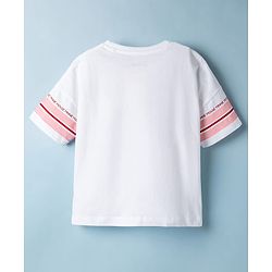Babyhug Disney Single Jersey Knit Drop Shoulder Half Sleeves T-Shirt & Shorts Set with Minnie Mouse Graphic - Multicolor