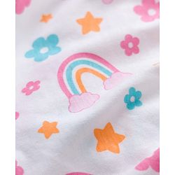 Babyhug 100% Cotton Knit Panties With Floral Polka Dots & Rainbow Print Pack Of 3 - Multicolour