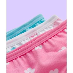 Babyhug 100% Cotton Knit Panties With Floral Polka Dots & Rainbow Print Pack Of 3 - Multicolour