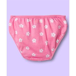 Babyhug 100% Cotton Knit Panties With Floral Polka Dots & Rainbow Print Pack Of 3 - Multicolour